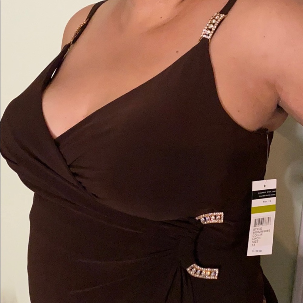 Midi chocolate brown cocktail dress 💃🏽